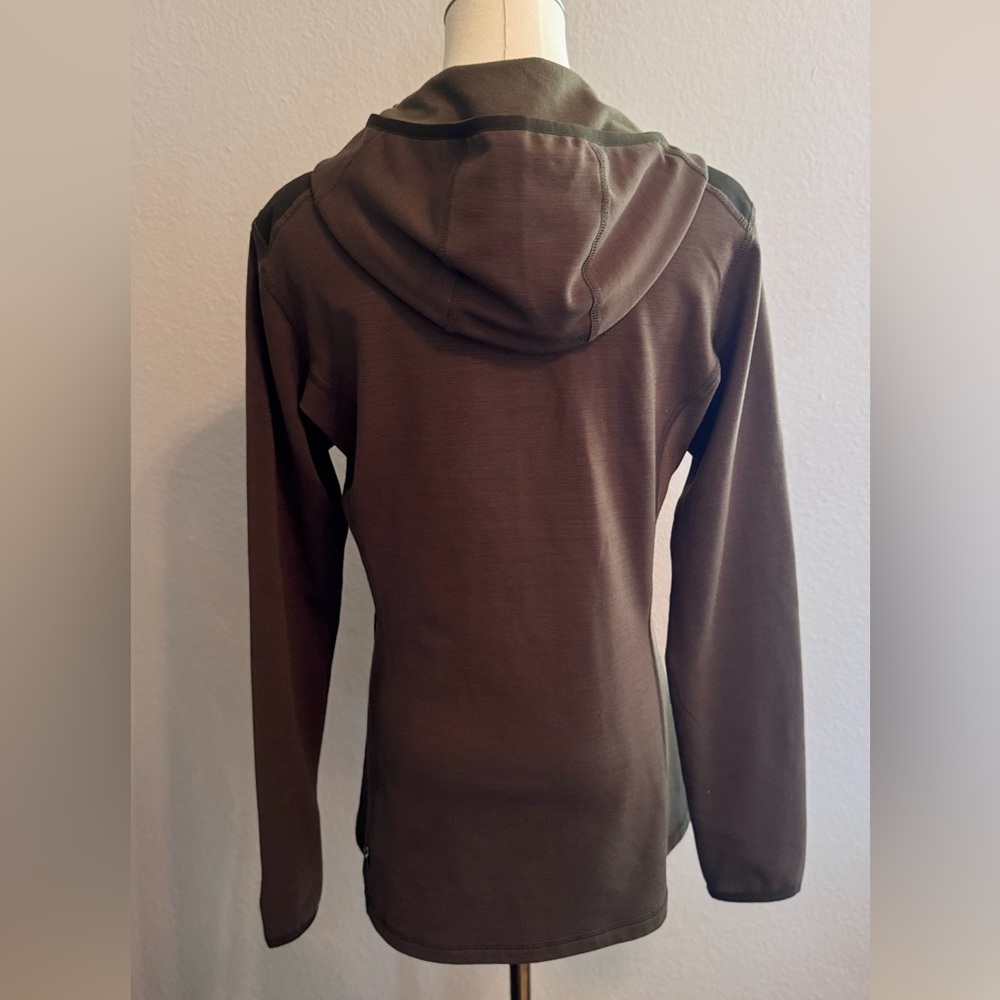 FJALLRAVEN Women's Keb Fleece Hoodie Lightweight Jacket Front Zip Olive Green - Picture 8 of 16
